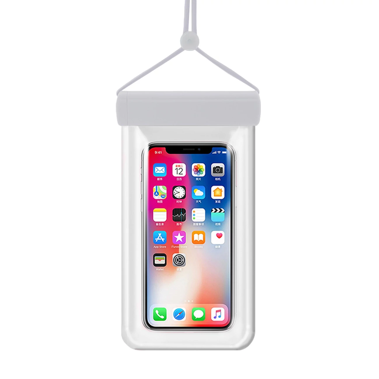 Vízálló telefon tok 115x220 mm vízhatlan telefontartó fehér