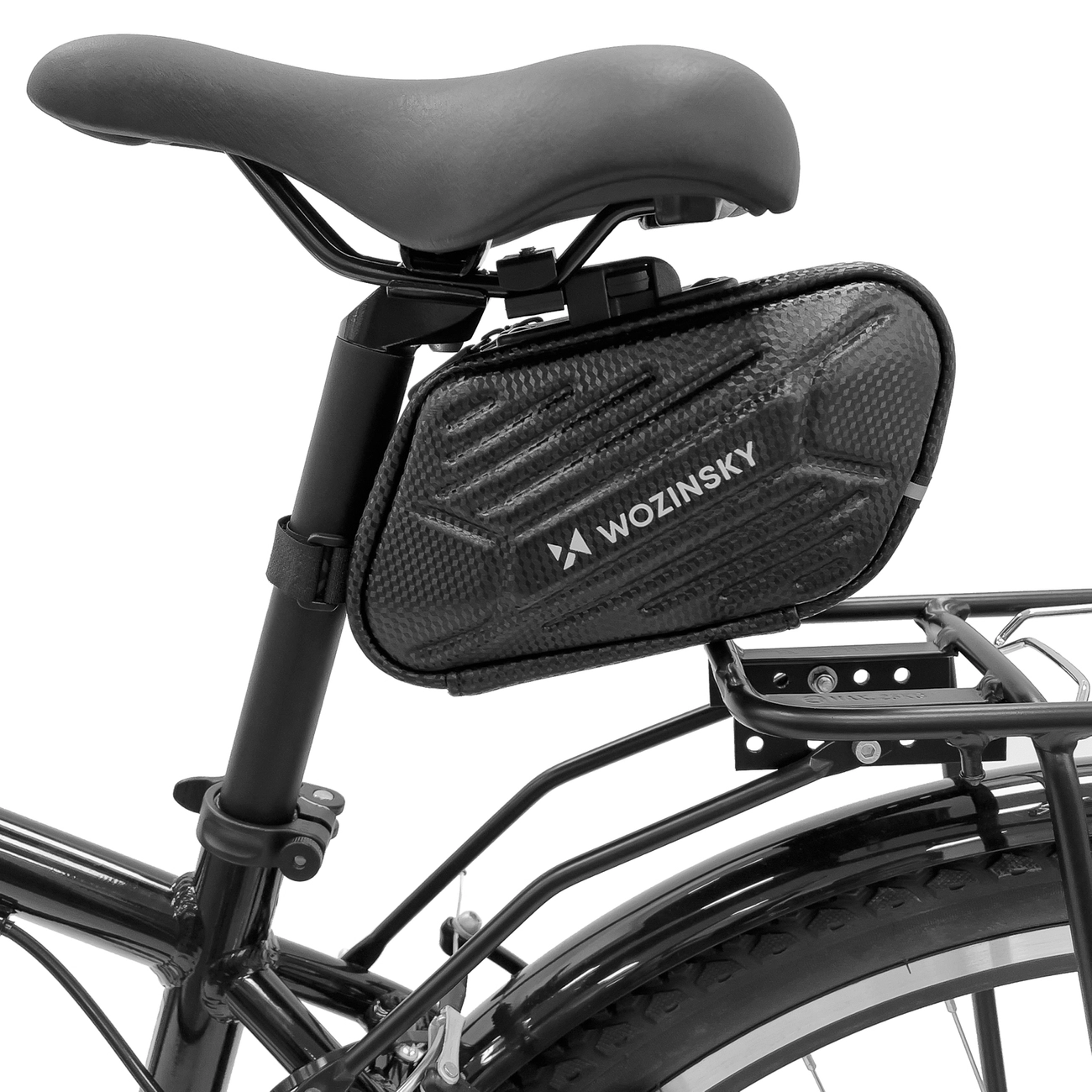 Wozinsky kerékpár nyeregtáska vízálló biciklis táska 1,5l fekete WBB27BK