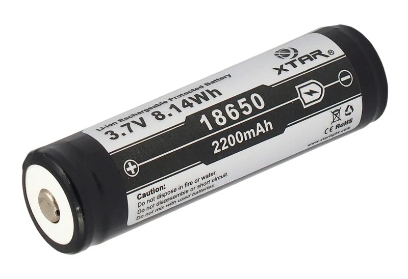 Xtar 18650 3,7 V újratölthető Li-ion 2200mAh akkumulátor védelemmel