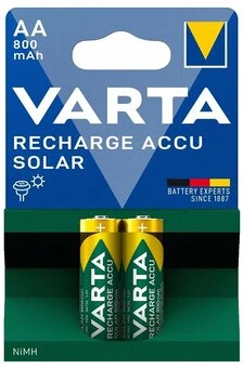 Varta szolár NiMH 800mAh újratölthető akkumulátor ceruza elem AA 2 db