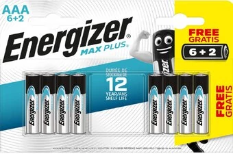 Energizer Max Plus alkáli tartós mikro elem AAA LR03 8 db
