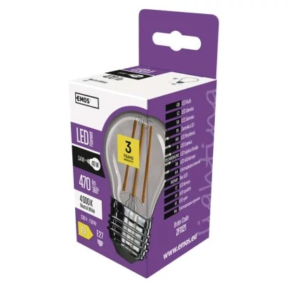 Emos led lámpa filament Izzó kisgömb 3,4W E27 470lm meleg fehér